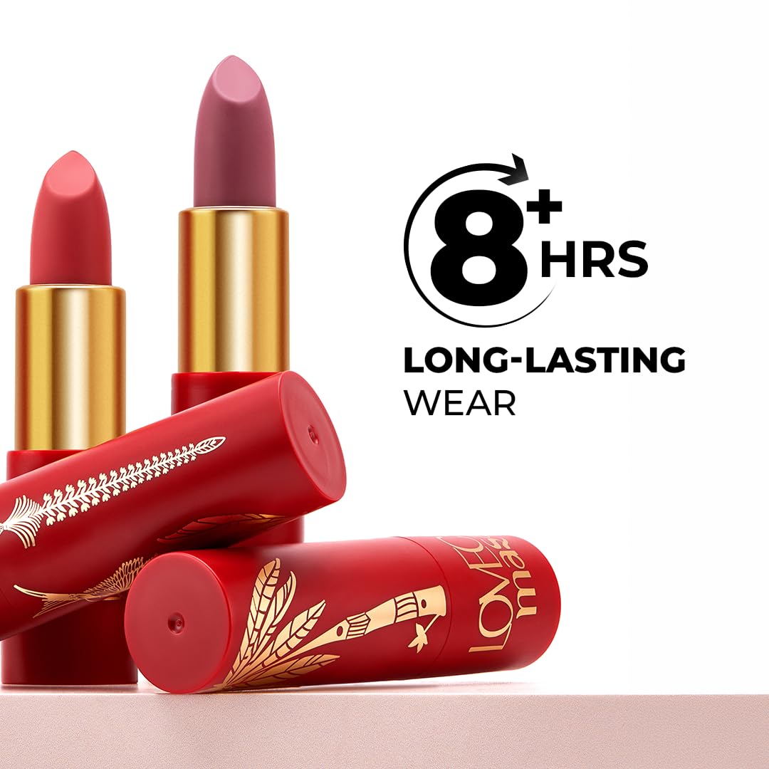 LoveChild Masaba 90s Drip Hey Sugar (Brown Sugar) Luxe-Matte Lipstick with Intense One-Swipe Color Payoff in High-Pigment HD Crème Matte Formula, 4gm