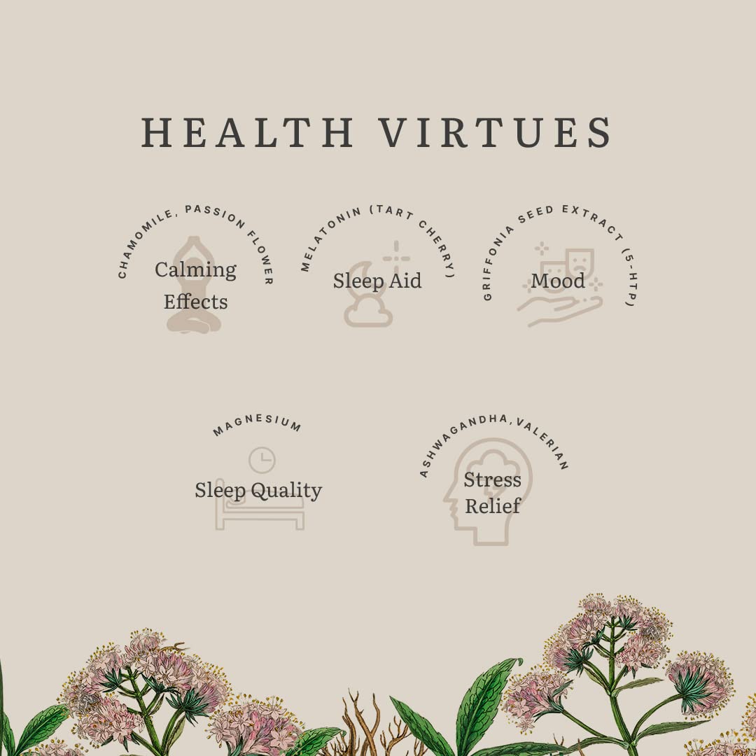 Zephivo Earthful's Women Sleep Wellness Kit - 100% Plant Multivitamins 40+ & Sleep Powder For Stronger Immunity, Stress Relief & Relaxation with Vitamin D, Biotin, Iron, Ashwagandha, Chamomile 30 day Pack