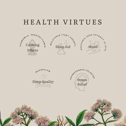 Zephivo Earthful's Women Sleep Wellness Kit - 100% Plant Multivitamins 40+ & Sleep Powder For Stronger Immunity, Stress Relief & Relaxation with Vitamin D, Biotin, Iron, Ashwagandha, Chamomile 30 day Pack