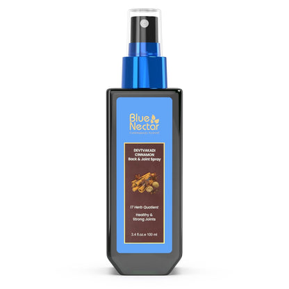 Blue Nectar Pain Relief Spray with Clove & Cinnamon | Ayurvedic Formula for Quick Relief from Back Pain, Knee Pain, Leg Pain & Sports Injuries (17 Herbs, 100ml)