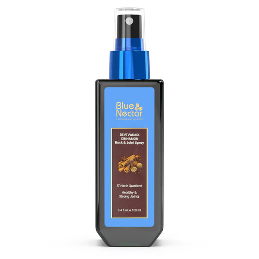 Blue Nectar Pain Relief Spray with Clove & Cinnamon | Ayurvedic Formula for Quick Relief from Back Pain, Knee Pain, Leg Pain & Sports Injuries (17 Herbs, 100ml)