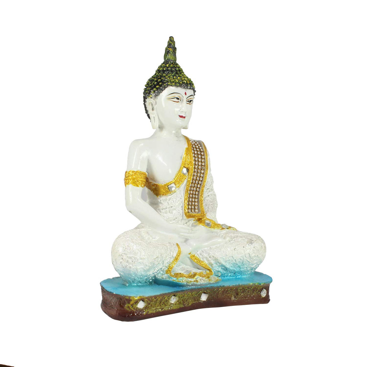 Buddha Statue (15 cm x 10 cm x 27 cm, White)
