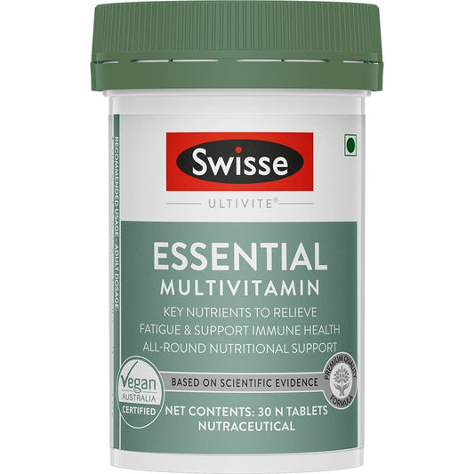 Zephivo Swisse Essential Multivitamin For Men & Women, 30 Tablets - Vegan Certified Multivitamin with 100% RDA of Vitamin B, Vitamin E, Biotin & Minerals - Australia's No. 1 Multivitamin Brand