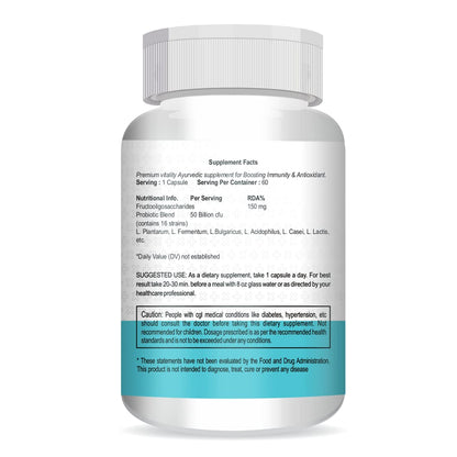 Supplement bottle with label on a white background