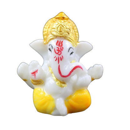 Handicrafts Villa Mini Ganesha Murti for Home Décor, Car Dashboard, Decorative Gift, Puja Home, Office, Living Room, Temple Décor, Showpiece Item