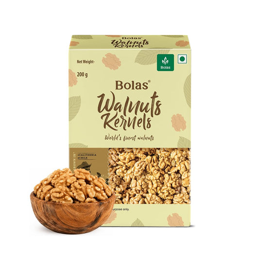 Bolas Walnut Kernels 200g | Akhrot Giri | Without Shell | Rich in Omega 3, Protein & Magnesium | Crunchy | Dry Fruits & Healthy Snack