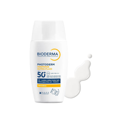 Bioderma sunscreen bottle with a white background
