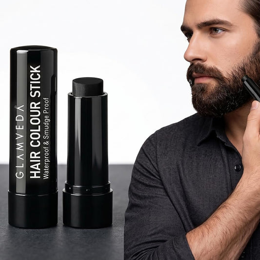 Glamveda Men Hair Color Stick | Instant Root Touch-Up & Grey Hair Cover-Up | Natural Hairline & Beard Touch-Up | Highly Pigmented Hairline Powder Stick | Long-Lasting Matte Finish | Pack of 1