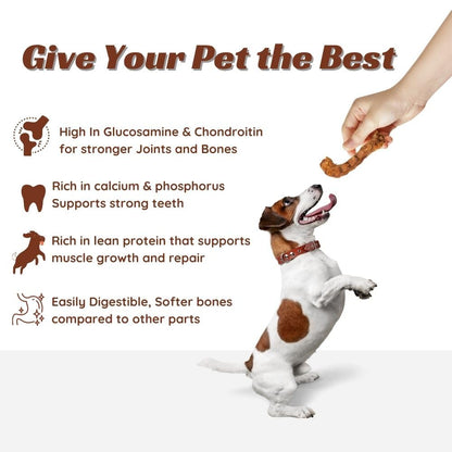 WAG IN JOY Dehydrated Chicken Neck Dog Treats | High Protein Natural Chews | Grain-Free, No Fillers | Supports Dental Health & Strong Bones | 100% Natural | 70g