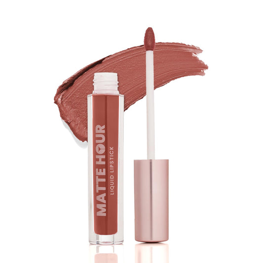 Swiss Beauty Matte Hour Liquid Lipstick | Non-Transfer Formula | Highly Pigmented | Up To 10-Hour Wear | Waterproof & Smudge-Proof | Enriched with Vitamin | Shade-3. Bare Cosmo, 4.2ml