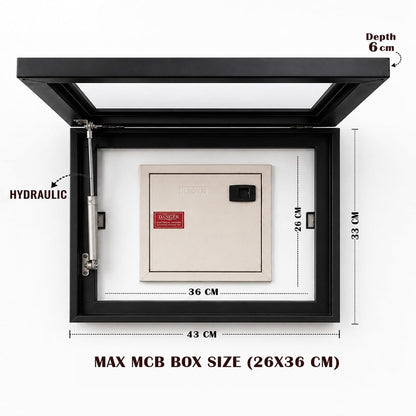 Electric MCB Box Cover Frame With Hydraulic Decorative Painting White 7 Running Horse Painting Electrical Panel box Cover, Switch Box Frame Will Fit Max 10x14 inch Switch Board, Outer Size 13X17 Inch