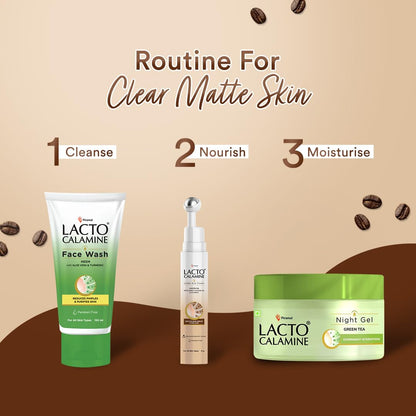 Lacto Calamine Under Eye Cream For Dark Circles for Women & Men | Fine Lines & Puffy Eyes With Cooling Massage Roller | 15g | With Coffee Oil, Multi-Peptides, Niacinamide, & Vitamin E
