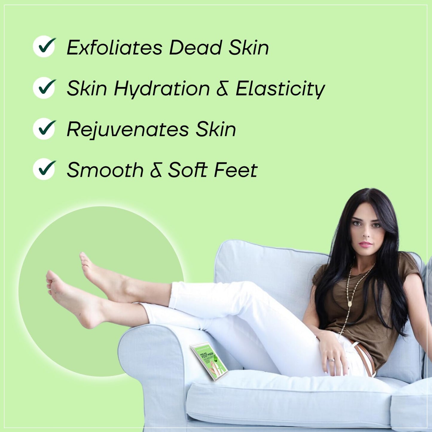 MOUNTAINOR Peeling Foot Mask Exfoliates & Brightens, Remove Dead Cell, Rejuvenates Skin For Men And Women 40gm 1 Pair