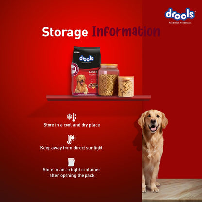 Drools Adult Dry Dog Food 1kg | Lamb and Rice Flavour | Supports Skin Nourishment and Coat Radiance | Promotes Healthy Digestion | Natural Antioxidants | Strengthen Immunity