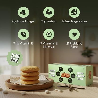 B'spoke NoSpike Sweet Cookies | No Added Sugar | 100% Almond Flour Base| High Fibre & Protein | Zero Junk