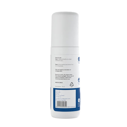 Be Bodywise 6% AHA BHA Underarm Roll On 75ml | 4% Lactic Acid, 1% Mandelic Acid, 1% Salicylic Acid | Controls Odour & Reduces Pigmentation for even tone skin | 0% Alcohol & 0% Aluminium | Aqua Fragrance