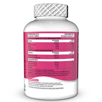 Supplement bottle with pink label on a white background