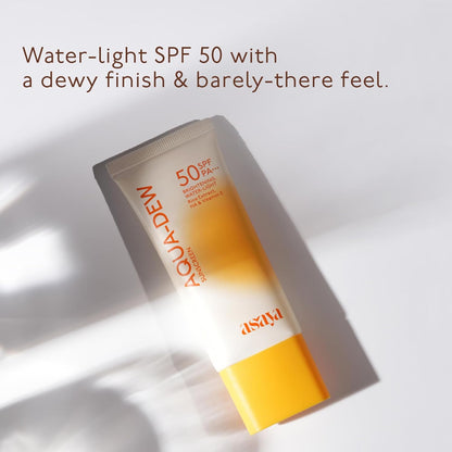 Sunscreen tube with text on a white background