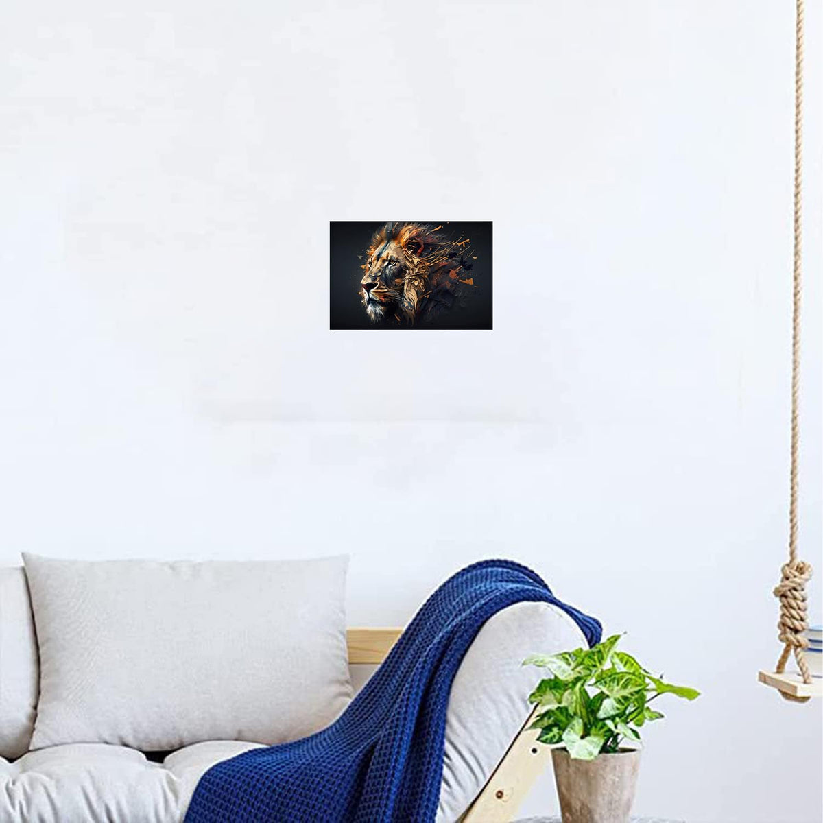 Lion Paintings for Living room, Lion Poster Big Size with Sparkle Coated Lamination - 22324 (Self Adhesive) 18x24 Inch