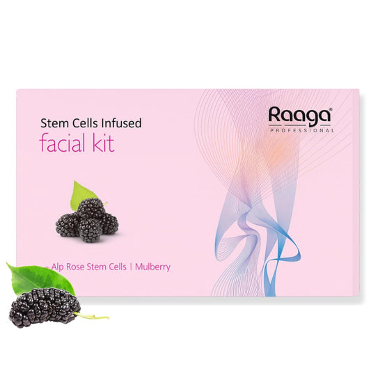 Raaga Professional Fairness Facial Kit | Infused with Alp Rose Stem Cells & Mulberry | Instant Glow & Skin Brightening | 61g