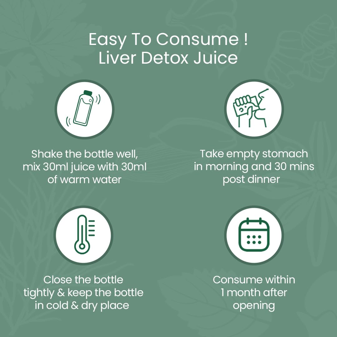 KRISHNA'S HERBAL & AYURVEDA Liver Detox Juice, Strengthens & Improves Digestion, Natural Rejuvenator & Liver Detoxifier, No Artificial Colors or Flavors, 1000 Ml - (Pack of 1)
