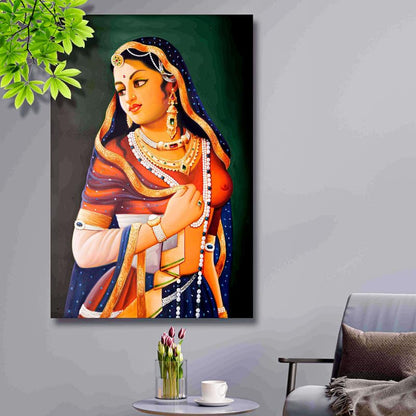 Unframed Rolled Art Print|| Traditional Woman Canvas Wall Painting for Home Décor And Office CR-29