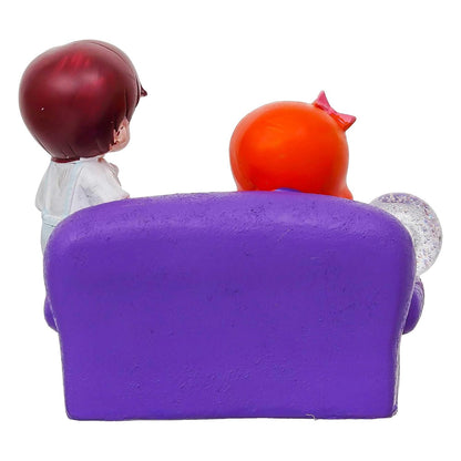 eCraftIndia Cute Romantic Couple Showpiece Sitting on Sofa | Anniversary Valentine Gift for Girlfriend Boyfriend Husband Wife Special Love Her Him | Valentine Day Decoration Items