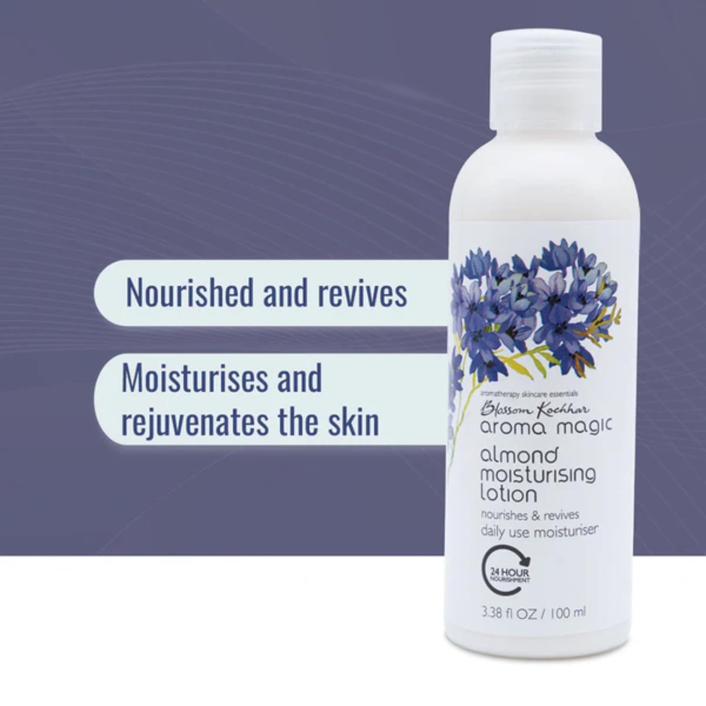 Aroma Magic Almond Moisturising Lotion SPF 15| for 24H nourishment |Moisturizes & revives skin| lotus leaf extracts, jojoba oils, geranium & rose essential oils| Daily Use for Dry Skin - 100ml