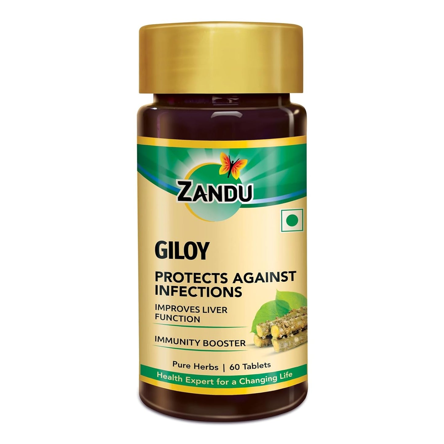 Zandu Giloy Tablets with 100% Pure Giloy Extract | Ayurvedic Immunity Booster | Protects against Infections | Improves Liver Function |100% Ayurvedic & Vegetarian (60 Tabs)