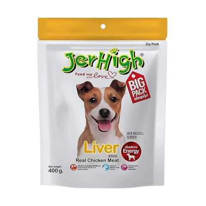 JerHigh Dog Treats, 400g, Human Grade Chicken, 100% Authentic Sold by Barkz & Mewz (400g, Chicken with Liver)