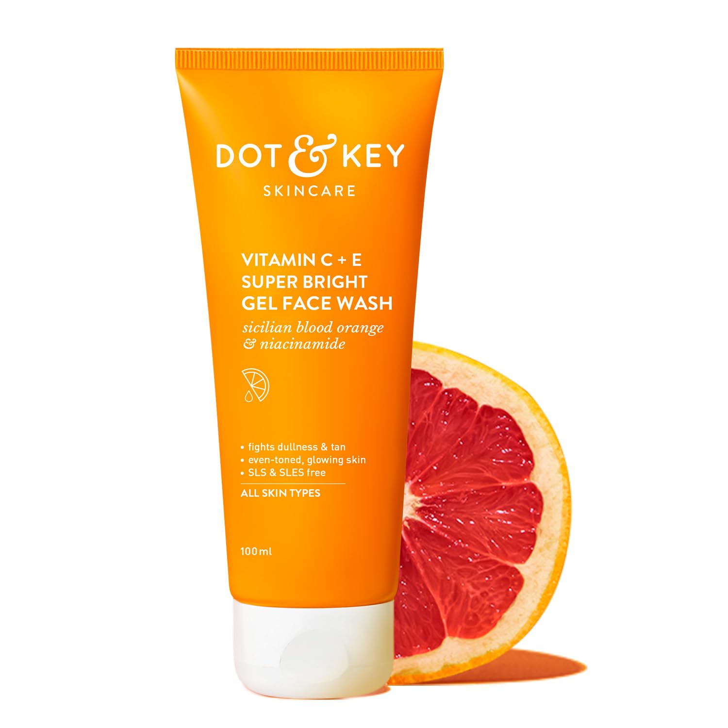 Zephivo DOT & KEY Vitamin C + E Super Bright Gel Face Wash For Glowing And Brightening Skin | All Skin Types|With Triple Vitamin C| Face Wash For Women & Men|100 Ml
