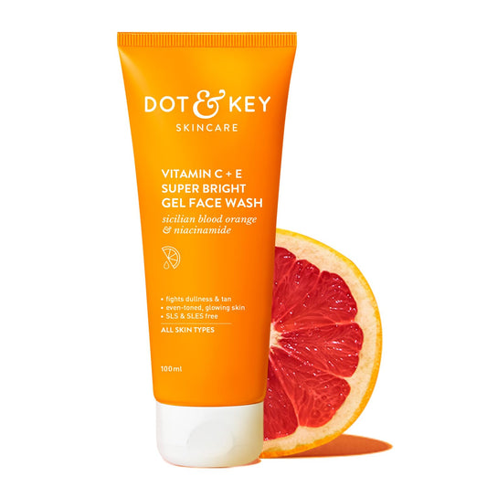 Zephivo DOT & KEY Vitamin C + E Super Bright Gel Face Wash For Glowing And Brightening Skin | All Skin Types|With Triple Vitamin C| Face Wash For Women & Men|100 Ml
