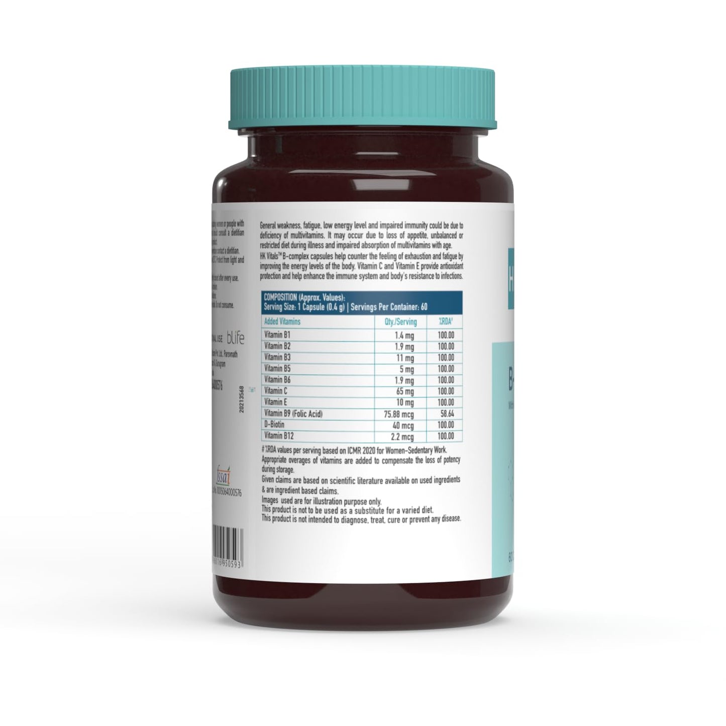 HealthKart Hk Vitals Ashwagandha, Anxiety & Stress Relief, For Muscle Strength, 60 Ashwagandha Capsules With Zinc, Vitamin C, Multiminerals & Ginseng Extract, 60 Multivitamin Tablets (Combo Pack)