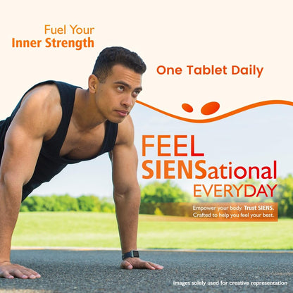 Siens By Dabur Multivitamin for Men-30 tablets | Enriched with 34 nutrients to Support Overall Health, Energy, Stamina & Muscle Function