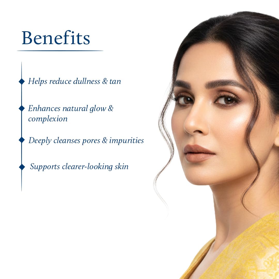 Blue Nectar Gold Swaran Bhasam Face Wash for Glowing Skin | Ayurvedic Gentle Cleanser for Oily & Dry Skin | Daily Face Wash for Women & Men (10 Herbs, 100 ml)