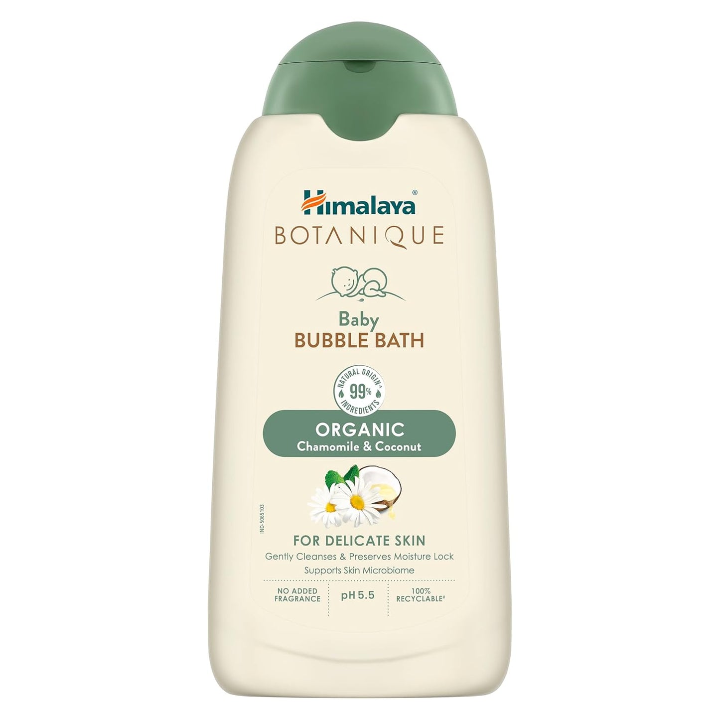 Himalaya Botanique Baby Bubble Bath 200 ml | Organic | Preserve Moisture Lock | No Tears | Dermatologically Tested | Helps Protect Skin Barrier | pH 5.5 | Hypoallergenic | No Added Fragrance