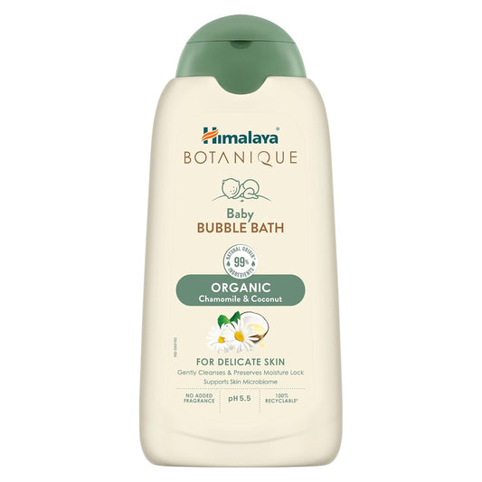 Himalaya Botanique Baby Bubble Bath 200 ml | Organic | Preserve Moisture Lock | No Tears | Dermatologically Tested | Helps Protect Skin Barrier | pH 5.5 | Hypoallergenic | No Added Fragrance