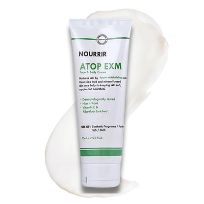 Atop Exm Hydration Cream - Soothes Sensitive Skin with Allantoin, Vitamin E & Dead Sea Minerals, Fragrance-Free, 75 ml