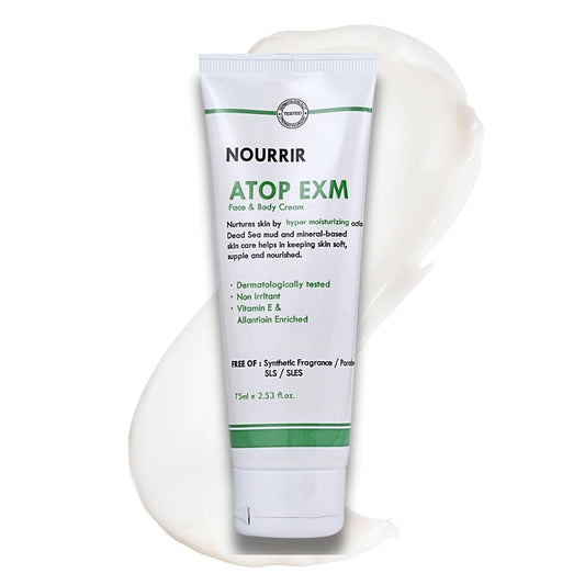 Atop Exm Hydration Cream - Soothes Sensitive Skin with Allantoin, Vitamin E & Dead Sea Minerals, Fragrance-Free, 75 ml