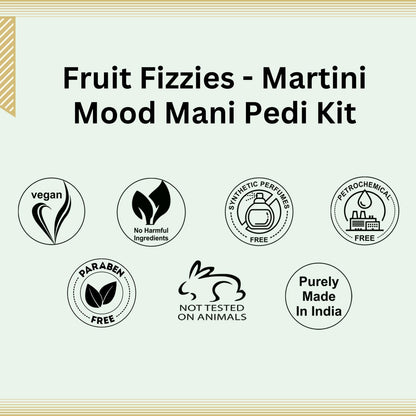Aroma Treasures Martini Mood Mani-Pedi Kit | Watermelon & Litchi | Hydrating Spa Kit for Soft, Supple Hands & Feet | 6-Step Manicure Pedicure Kit with Bath Fizz, Scrub, Body Butter & Masque