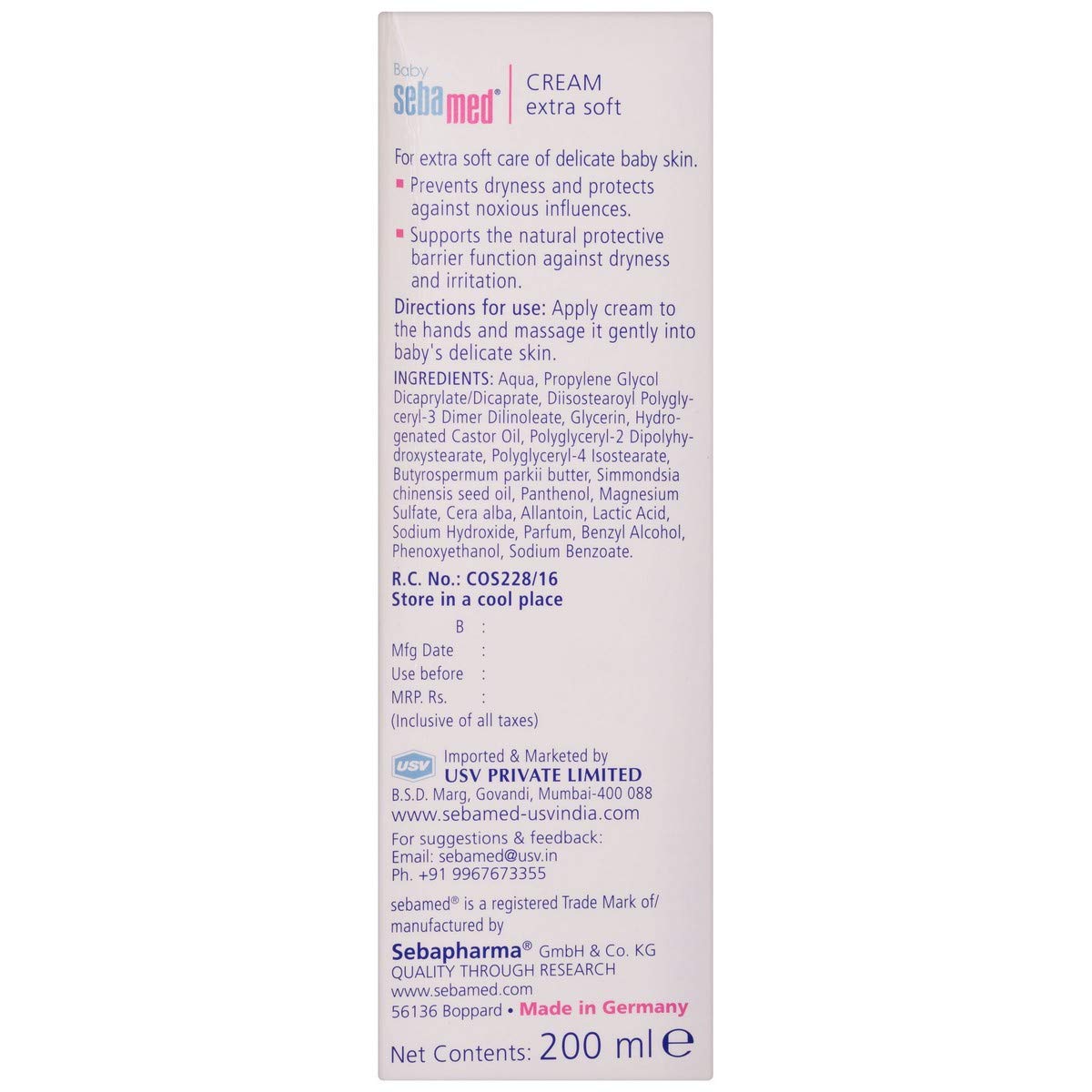 Baby Sebamed - Tube of 200 ml Cream