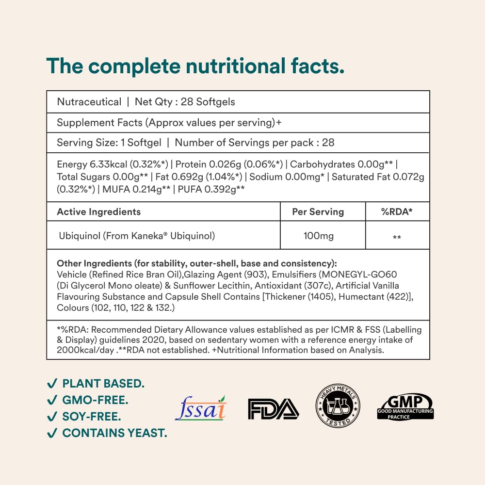 Origins Nutra Kaneka QH™(Ubiquinol) 100mg | Sourced from Japan Active CoQ10 Form | Supports Fertility, Heart Health & Healthy Aging | 28 Veg. Softgels | Third-Party Tested