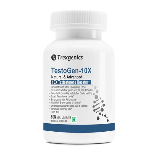 Trexgenics TestoGen-10X supplement bottle on a white background