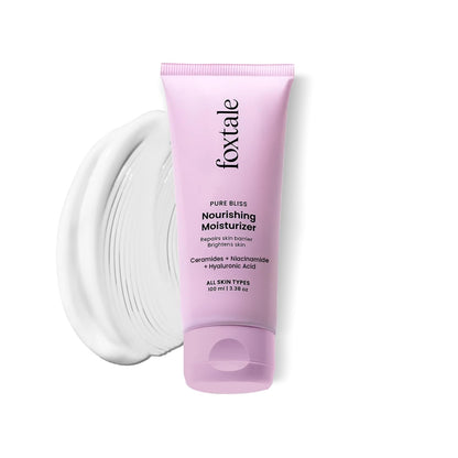 Foxtale Nourishing Ceramide Face Moisturizer with Niacinamide for 100 Hr Hydration, Lightweight & Non-Sticky, For Soft & Glowing Skin, Men & Women, All Skin Types, 100 ml