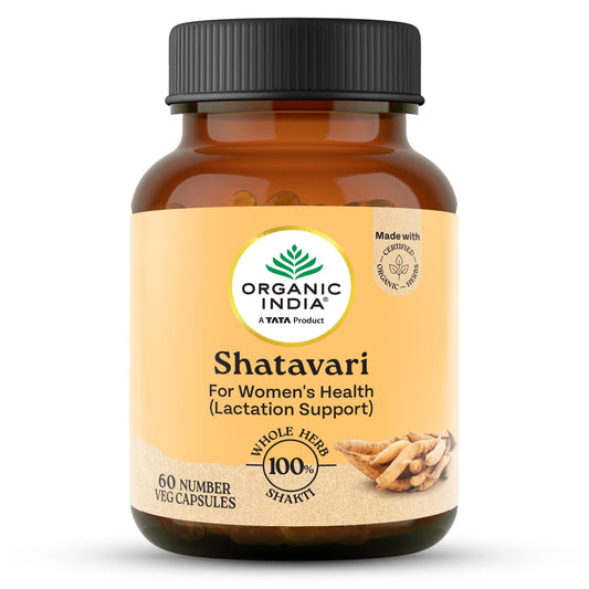 A TATA Product -Organic India Shatavari Capsules, 60 Capsules, Supports Women’s Health, Whole Herb*, Certified Organic, No Added Fillers or Chemicals