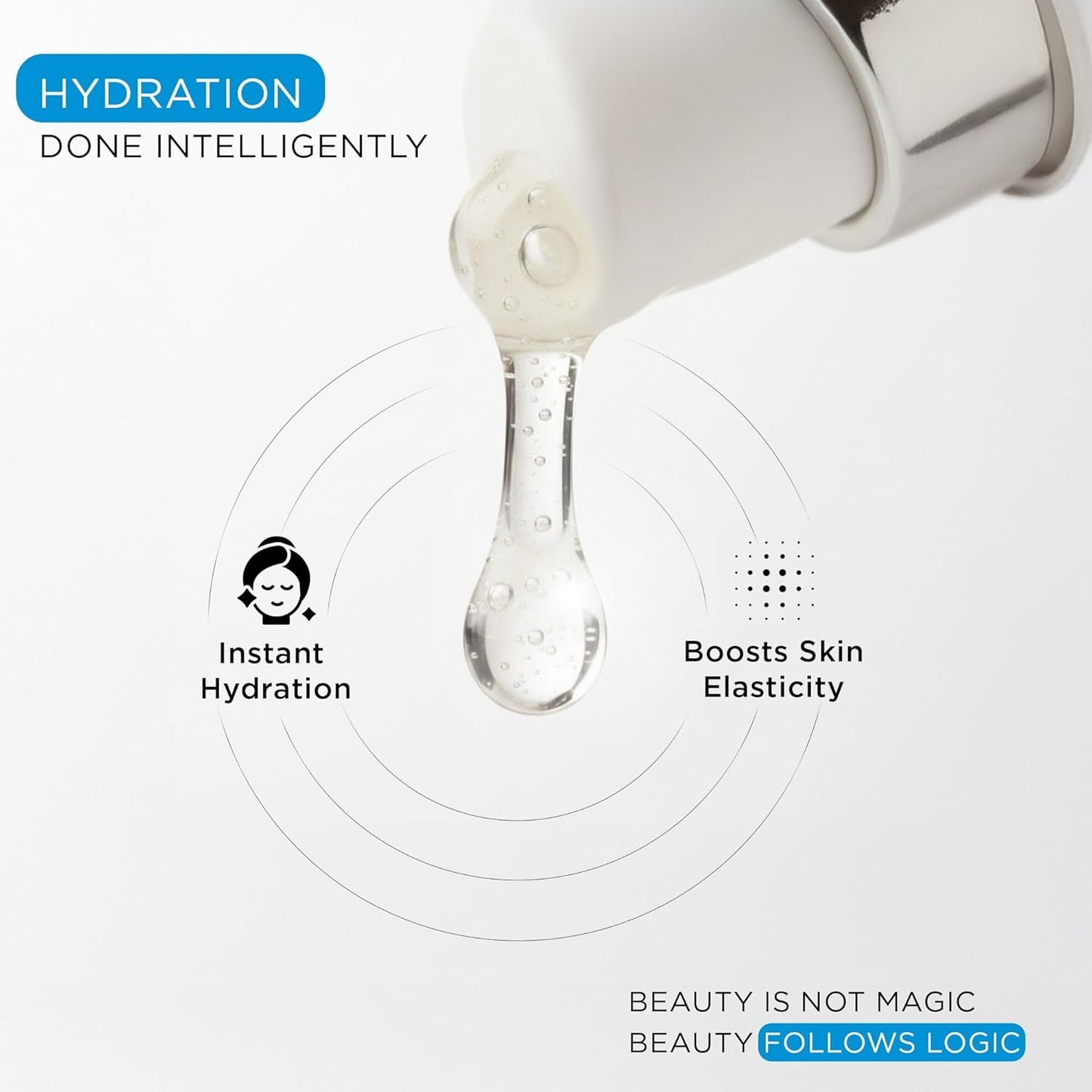 SKINQ Hydrate Serum with Hyaluronic Acid, Sodium Hyaluronate, Vitamin B5 & E | +140% Hydration | Lightweight, Non-Sticky | For All Skin Types | In-Vivo Tested I Derma Formulated