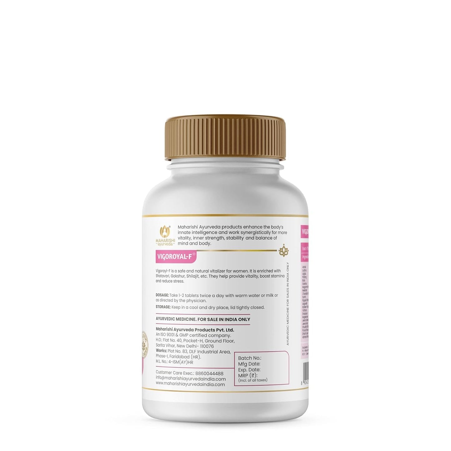 Zephivo Maharishi Ayurveda Vigoroyal F - Ayurvedic Revitaliser for Women | Supports Reproductive Health| Made with Time-tested Herbs | 60 Tablets
