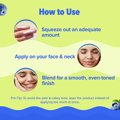 Aqualogica Bright+ Tone Up Sunscreen | Broad Spectrum SPF 50+ PA++++ with Kojic Acid & Blueberry | UVA/B & Blue Light Protection | Instantly Brightens | Lightweight, Non-Greasy, No White Cast | All Skin Types | Fragrance-Free | 50g
