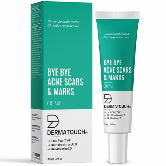DERMATOUCH Bye Bye Acne Scars & Marks Cream || Acne Scars Corrector || Formulated Specially to Address Scars & Marks || Suitable For All Skin Types - 30G