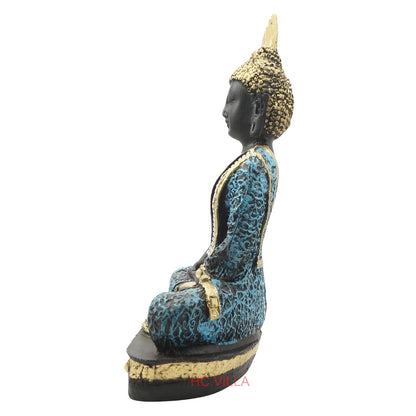 Polyresin Sitting Buddha Idol Statue Showpiece for Home Decoration, Pooja Room, Office Desk, Living Room & Gift Items | Meditating Buddha Figurine for Spiritual & Zen Décor